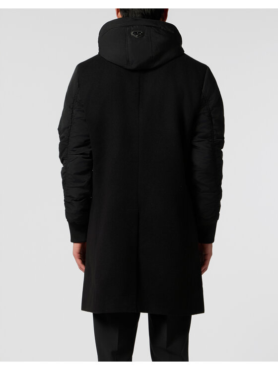 PHILIPP PLEIN PHILIPP PLEIN Płaszcz zimowy 28625 Czarny Regular Fit