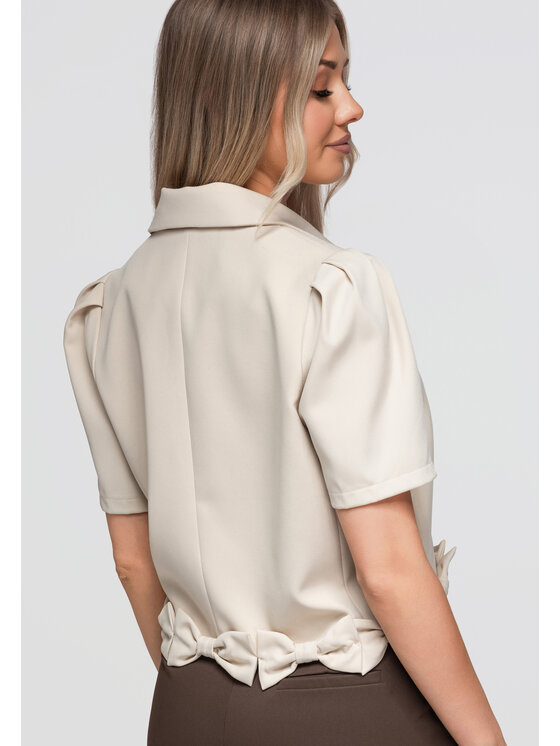 Ombre Ombre Marynarka OW-BL-E0002 Beżowy Slim Fit