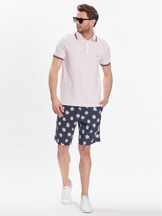 Tommy Hilfiger Tommy Hilfiger Polo marškinėliai 1985 MW0MW30750 Rožinė Slim Fit