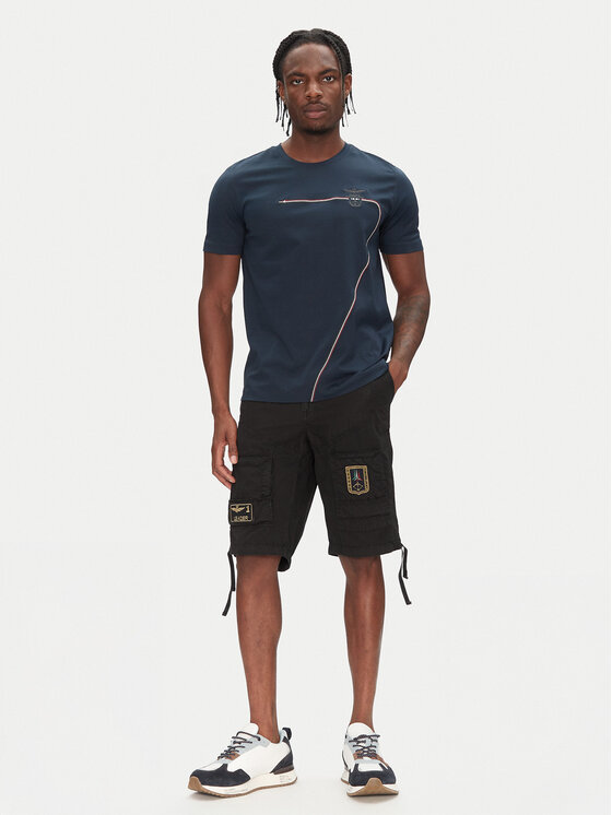 Aeronautica Militare Aeronautica Militare Pantalon scurți din material 251BE041CT1122 Negru Regular Fit