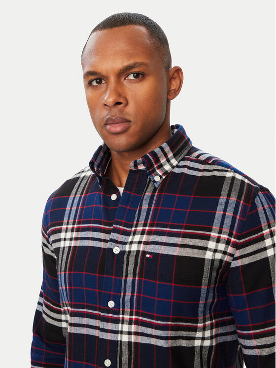 Tommy Hilfiger Tommy Hilfiger Риза Hero Flannel MW0MW44592 Тъмносин Regular Fit
