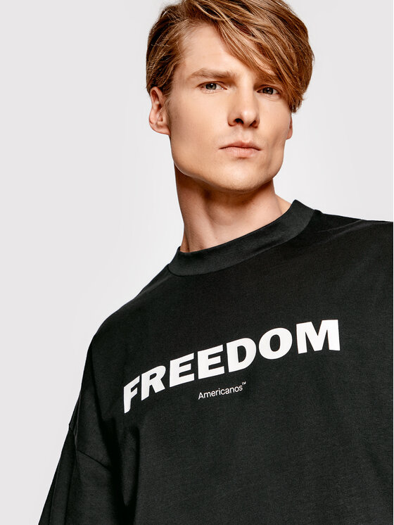 Americanos Americanos Tricou Unisex Brooklyn Heavy Negru Oversize