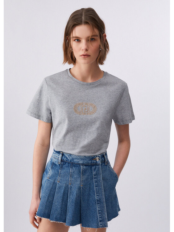 Liu Jo Liu Jo T-Shirt WA6491JS923P9526 Szary Regular Fit