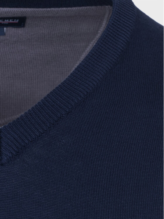 Evenemen Evenemen Sweter V-NECK GINGER Granatowy Slim Fit