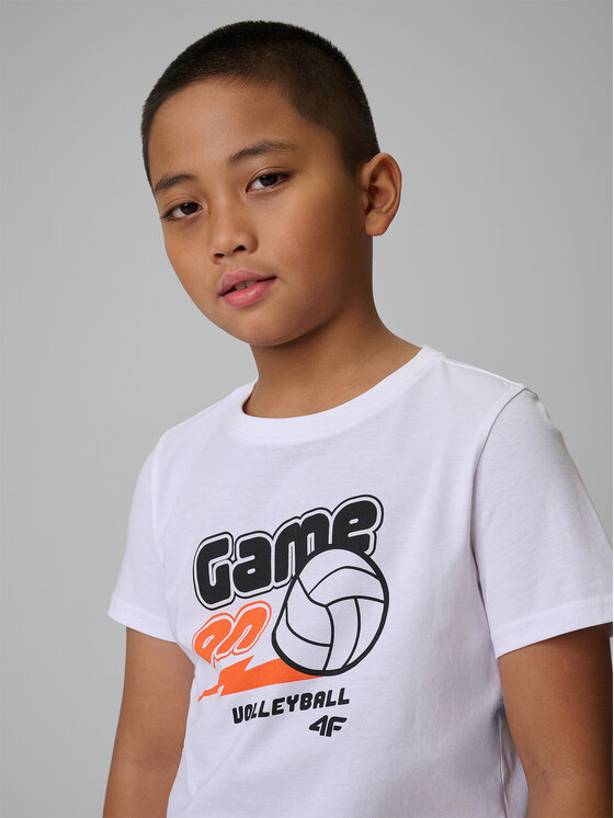 4F 4F T-Shirt COMMUNITY SPORTS Biały Regular Fit