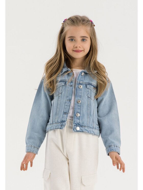 Kurtka jeansowa, rozmiar 98/104, Błękitny, 22jacket41