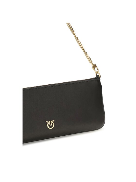 PINKO PINKO Torebka Black Calf Leather Bos Taurus Shoulder Czarny