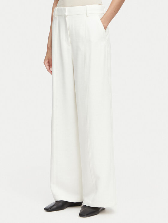 Calvin Klein Pantaloni din material LV044F651G Crem Straight Fit