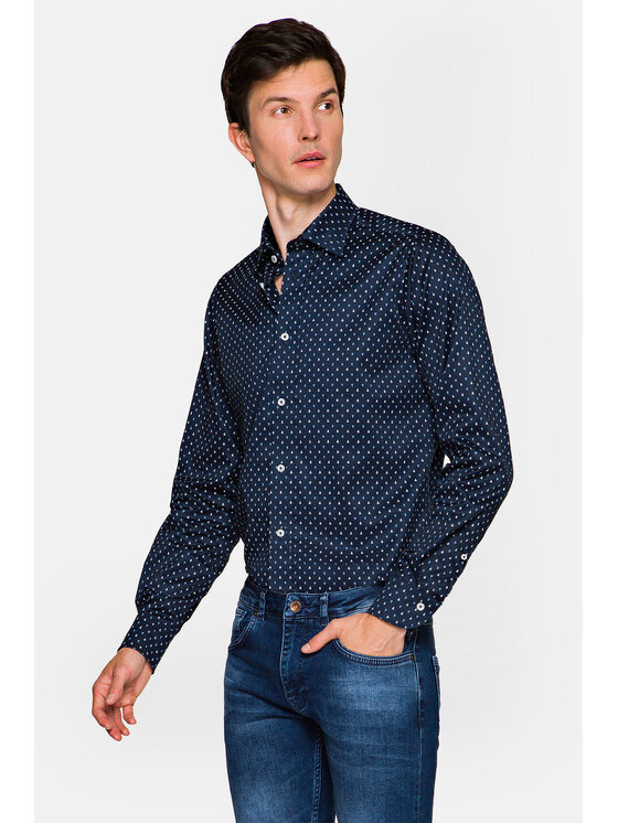 Lancerto Lancerto Koszula Diana 2 KO073121000004 Granatowy Slim Fit