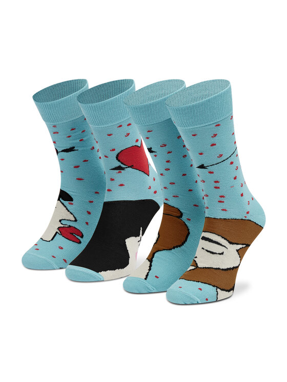 Zooksy Zooksy Zestaw 2 par wysokich skarpet unisex Miłośmolo Box Błękitny