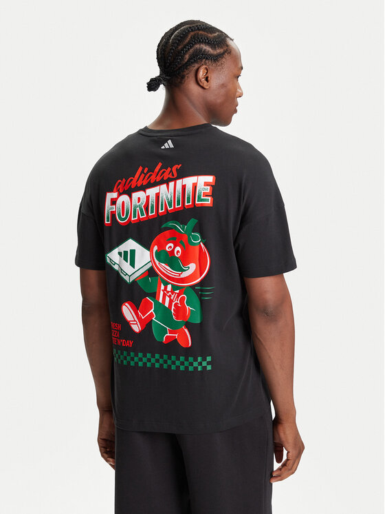 adidas adidas T-krekls Fortnite Graphic JV7964 Melns Loose Fit