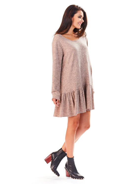 Awama Awama Každodenní šaty L056 Růžová Basic Fit