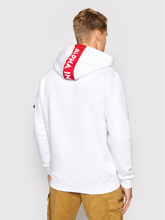 Alpha Industries Sweatshirt Red Stripe 178314 WeiB Regular Fit Modivo