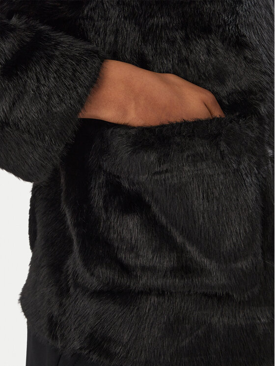 Rinascimento Rinascimento Кожено палто CFC0127150003 Черен Regular Fit