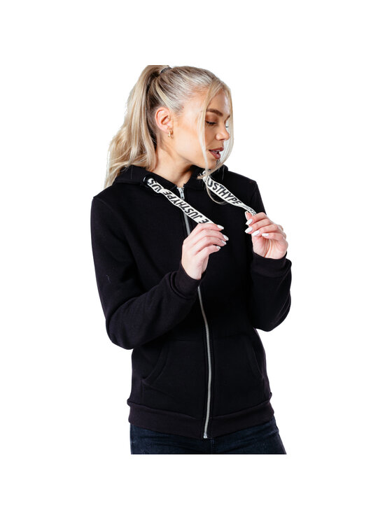 Bluza, rozmiar 36, Czarny, Justhype Drawstring Zip Hoodie