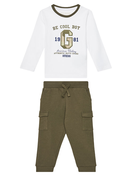 Guess Guess Set bluză și pantalon N5YG06 K8HM4 Alb Regular Fit