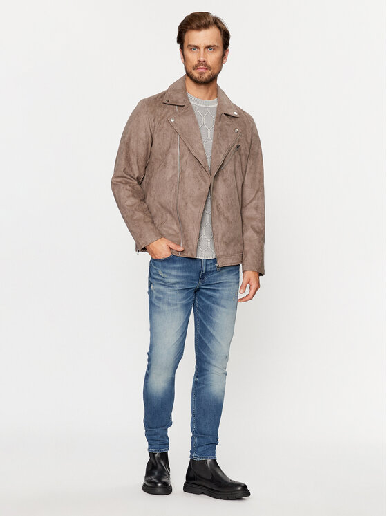 Jack&Jones Jack&Jones Geacă din imitație de piele 12236853 Maro Regular Fit