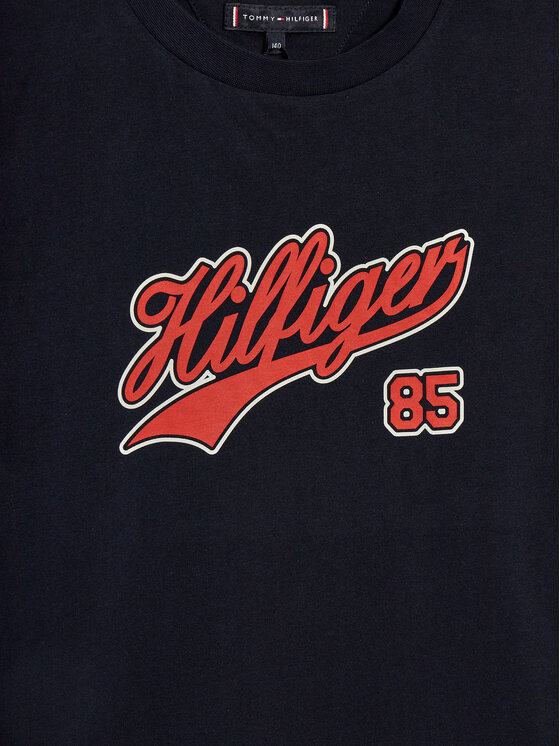 Tommy Hilfiger Tommy Hilfiger T-krekls Hilfiger Script Tee S/S KB0KB08679 Zils Regular Fit