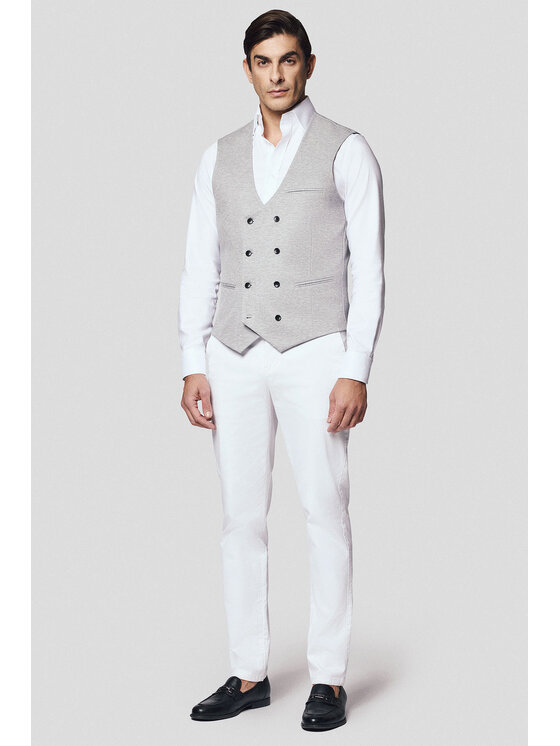 Lancerto Lancerto Kamizelka Villasor KA131125000005 Szary Slim Fit