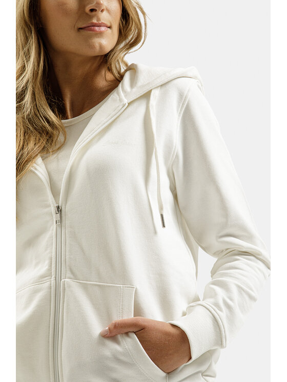 Cross Jeans Cross Jeans Bluza 65454-028 Beżowy Zipped Hoodie Fit