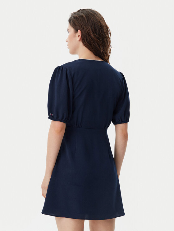 Tommy Jeans Tommy Jeans Rochie de vară DW0DW20337 Bleumarin Regular Fit