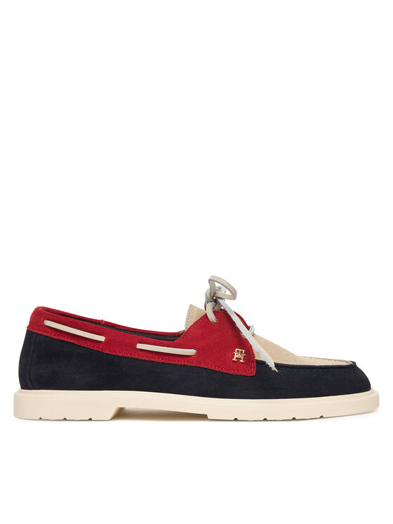 Tommy Hilfiger Mokasyny Light Suede Boat Shoe FW0FW09337 Granatowy