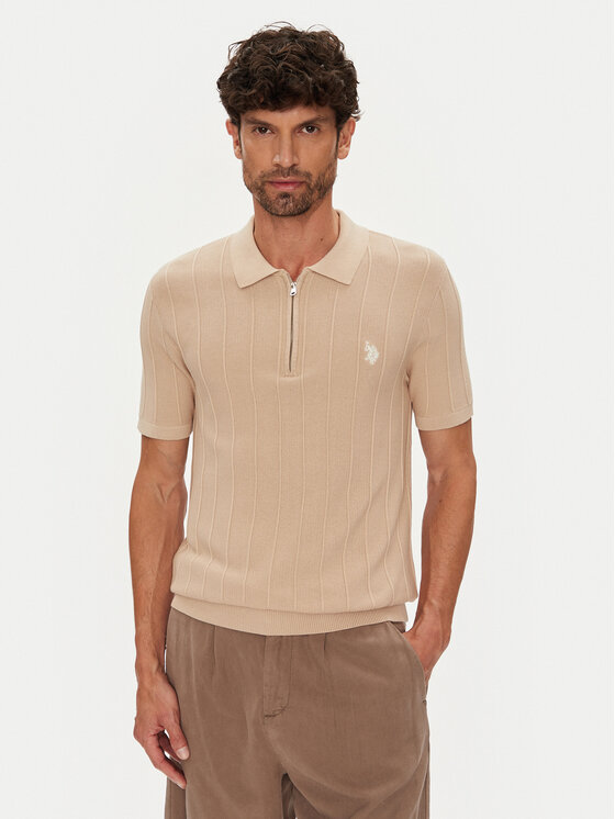 U.S. Polo Assn. U.S. Polo Assn. Polo MUP3369 Beżowy Slim Fit