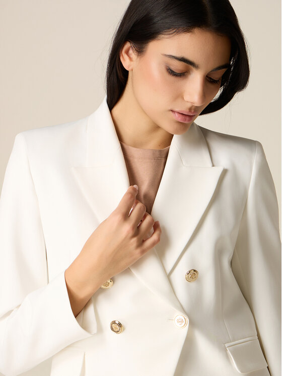 Oltre Oltre Giacca da abito Q807R004605N011 Bianco Slim Fit