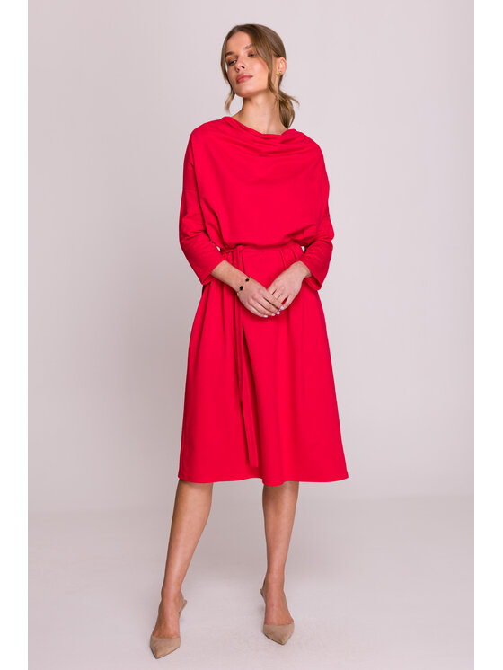 Stylove Stylove Večerní šaty S403 Červená Premium Fit