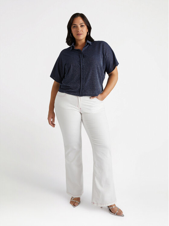 Fiorella Rubino Fiorella Rubino Spodnie materiałowe P003T005062N011 Biały Flare Fit