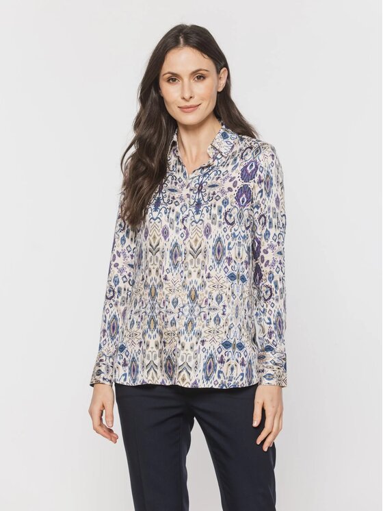 Willsoor Willsoor Koszula 61522 Beżowy Regular Fit