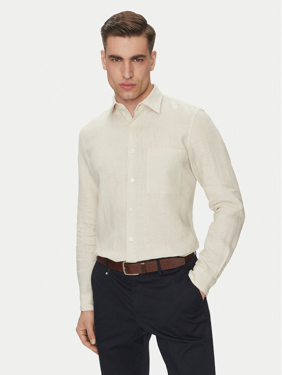 Marc O'Polo Marc O'Polo Риза 523 7428 42318 Кремав Regular Fit