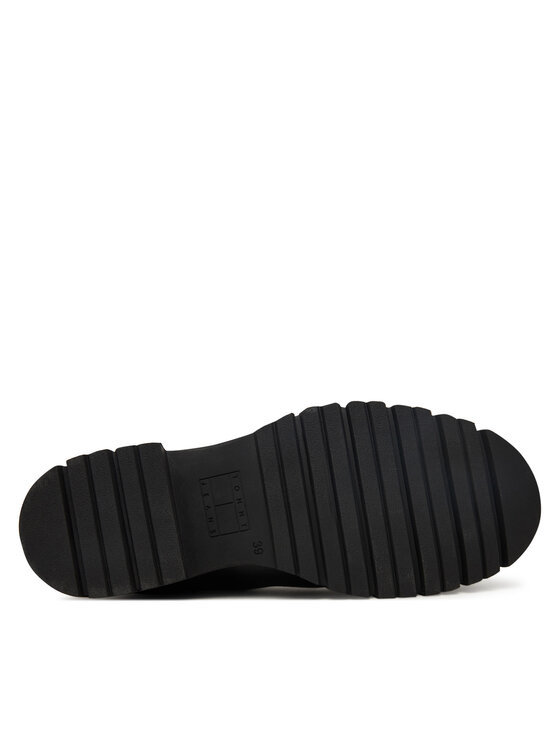 Tommy Jeans Tommy Jeans Kotníková obuv s elastickým prvkem Tjw Chelsea Leather Boot EN0EN02825 Černá