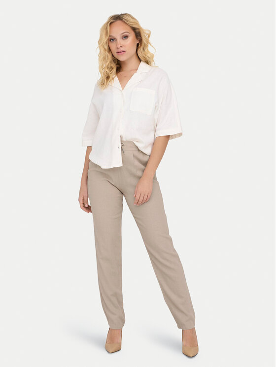 ONLY ONLY Riidest püksid Caro Poptrash 15278710 Beež Comfort Fit