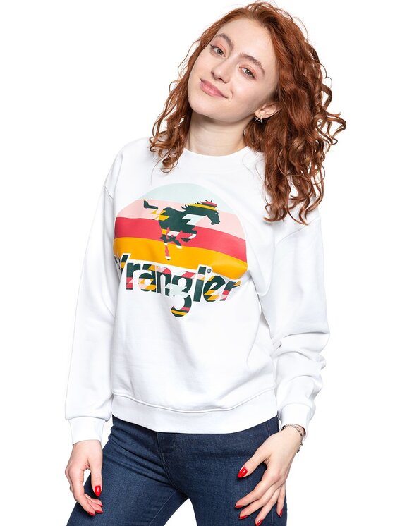 Wrangler Wrangler Felpa 80'S RETRO SWEAT Bianco Regular Fit
