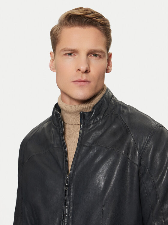 Milestone Milestone Шкіряна куртка Winston 511099 60600 Cиній Regular Fit