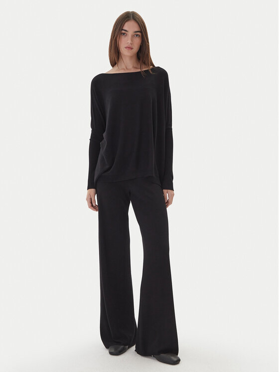 Kontatto Kontatto Megztos kelnės 3M0803C Juoda Regular Fit