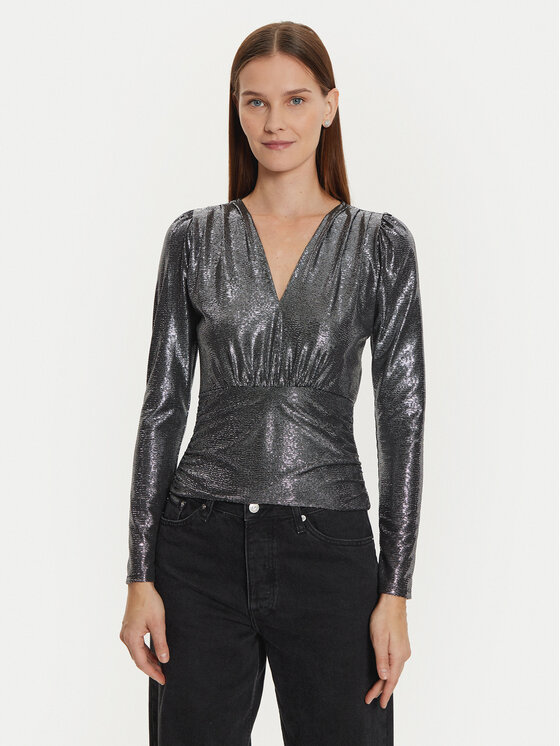 Morgan Blusa 242-TSILVER Argento Slim Fit, taglia : S