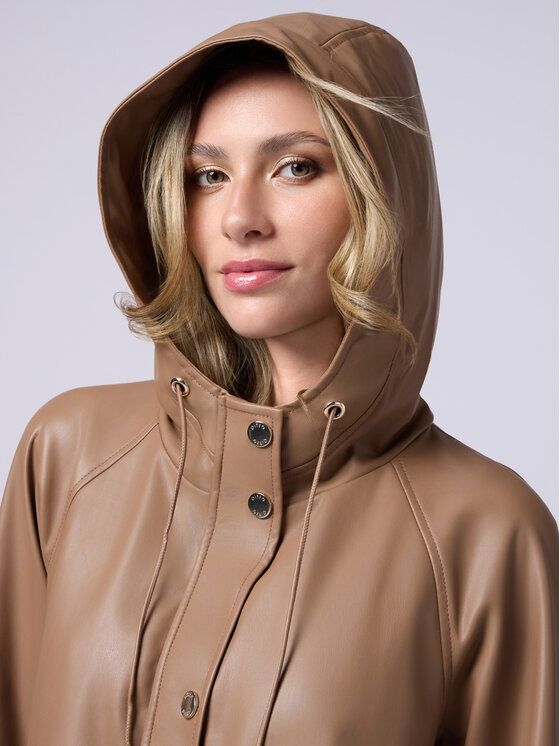 Oltre Oltre Giacca in similpelle R322J100266N022 Marrone Regular Fit