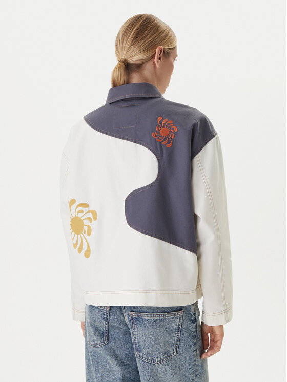 RVCA RVCA Kurtka jeansowa Lauryn Alvarez 23B151500 Écru Regular Fit