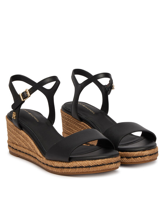 Tommy Hilfiger Tommy Hilfiger Espadrillas Mid Wedge Espad Leather FW0FW09340 Nero
