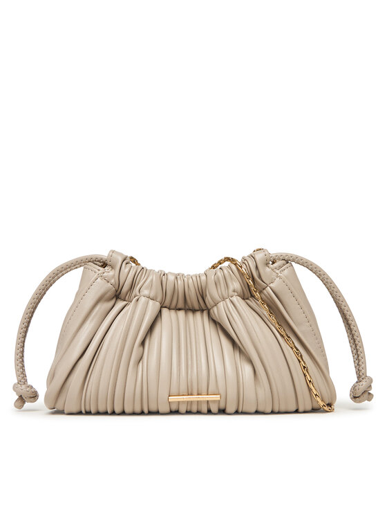 Calvin Klein Torebka Plisse Mini Drawstring Bag LV04F3077G Écru
