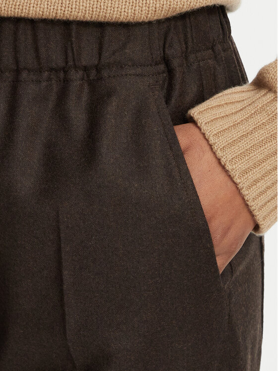 Weekend Max Mara Weekend Max Mara Hlače iz tkanine Hateley 2625136042 Rjava Regular Fit