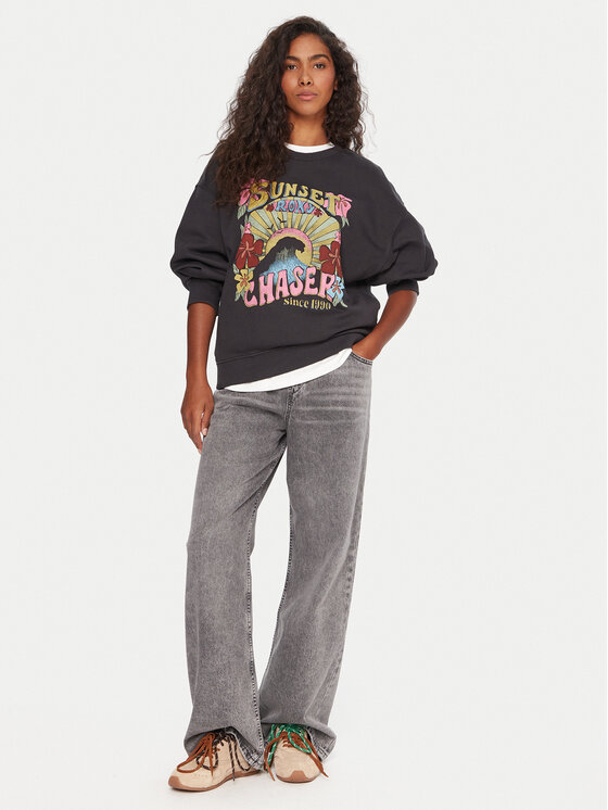 Roxy Roxy Džemperis Lineup ERJFT05006 Juoda Relaxed Fit
