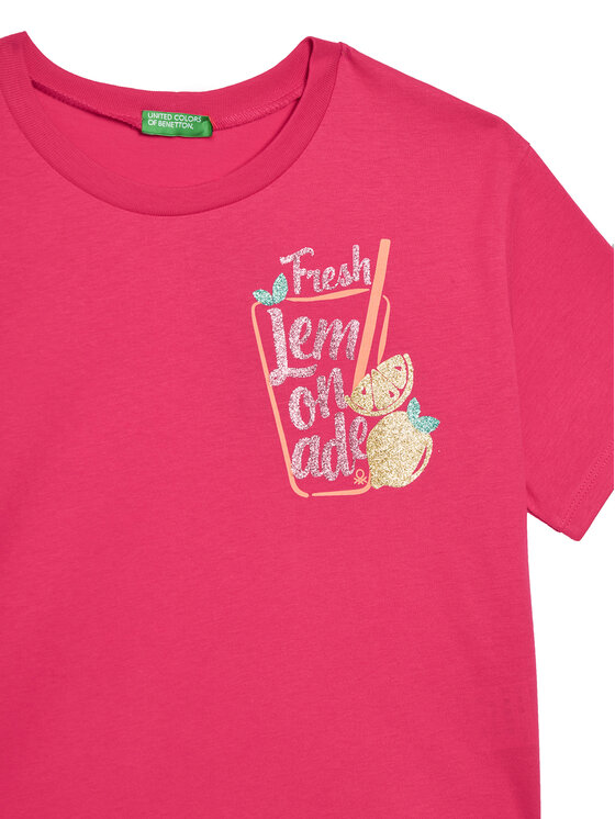 United Colors Of Benetton United Colors Of Benetton T-Shirt 35RYC10OZ Růžová Regular Fit