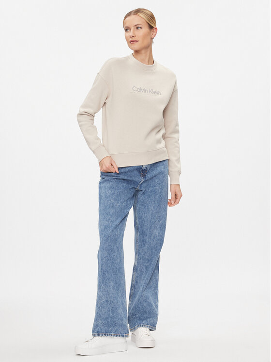 Calvin Klein Calvin Klein Суитшърт Satin Emroidery K20K206757 Сив Regular Fit