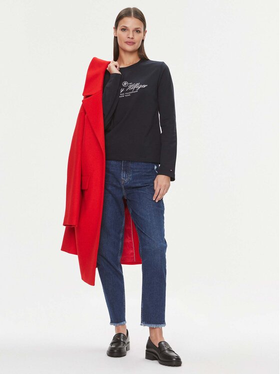 Tommy Hilfiger Tommy Hilfiger Blúz WW0WW40292 Sötétkék Regular Fit