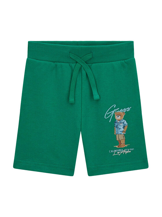 Guess Pantaloni scurți sport N6GD04 KA6R4 Verde Regular Fit