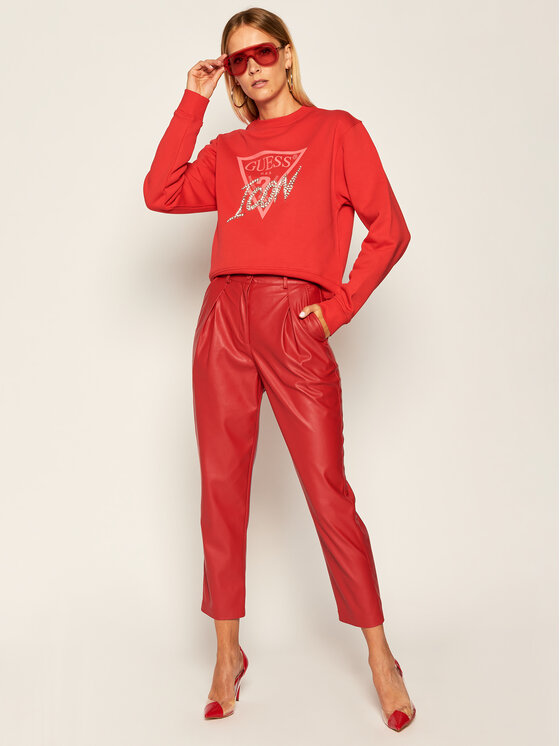 Guess Guess Džemperis Icon W0YQ47 K68I0 Raudona Regular Fit