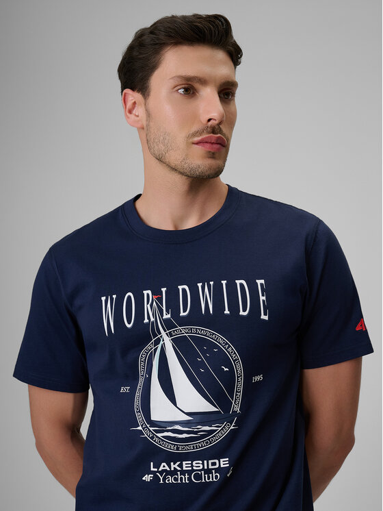 4F 4F T-Shirt LAKESIDE ESCAPE Granatowy Regular Fit